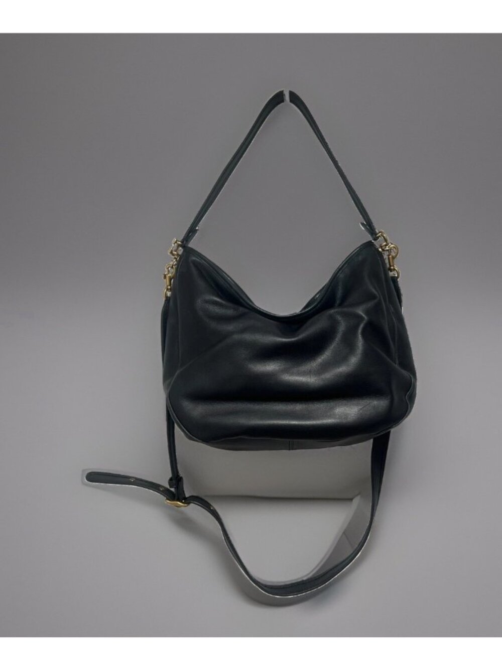 Vintage Coach Hobo Bag C6340 Smooth Black Leather Shoulder Crossbody Purse EXC